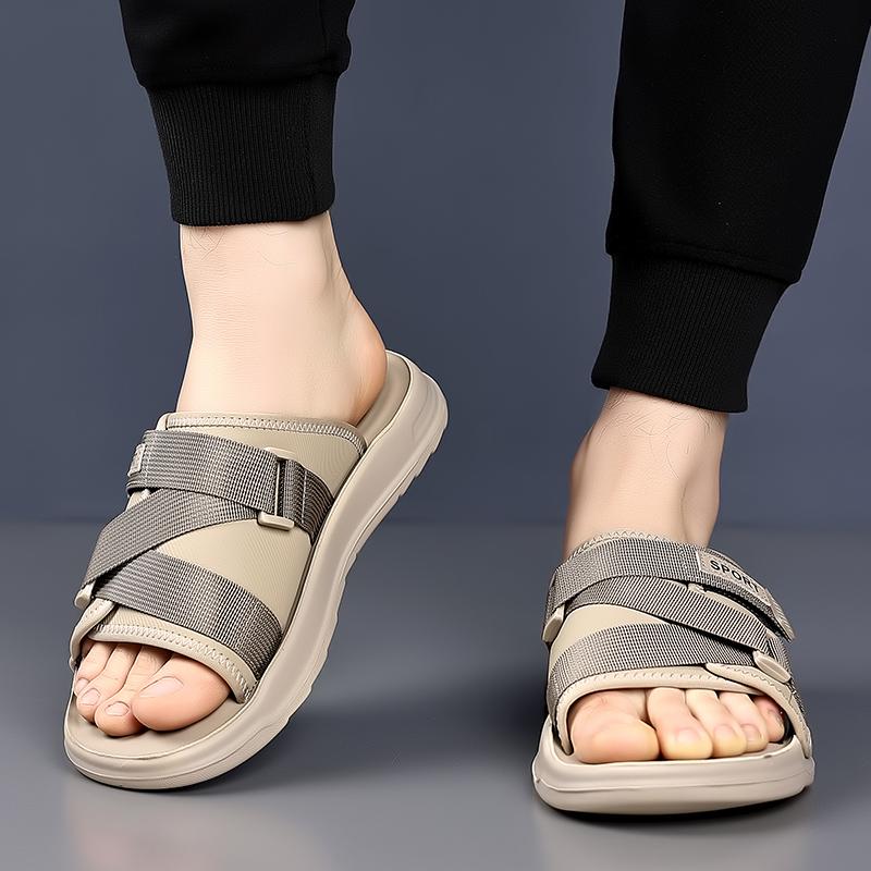 Fashion Luxury Brand Summer Slippers Men Soft Bottom Half Drag Slides Leisure Walk Sandals Outdoor Beach Flats Versatile Man Flip-flops
