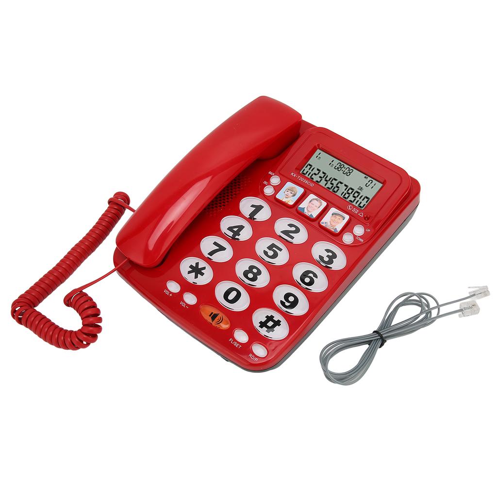 Corded Phone Caller ID Adjustable Ringtone Shortcuts Memory Wired Landline with Indicator for Home Office