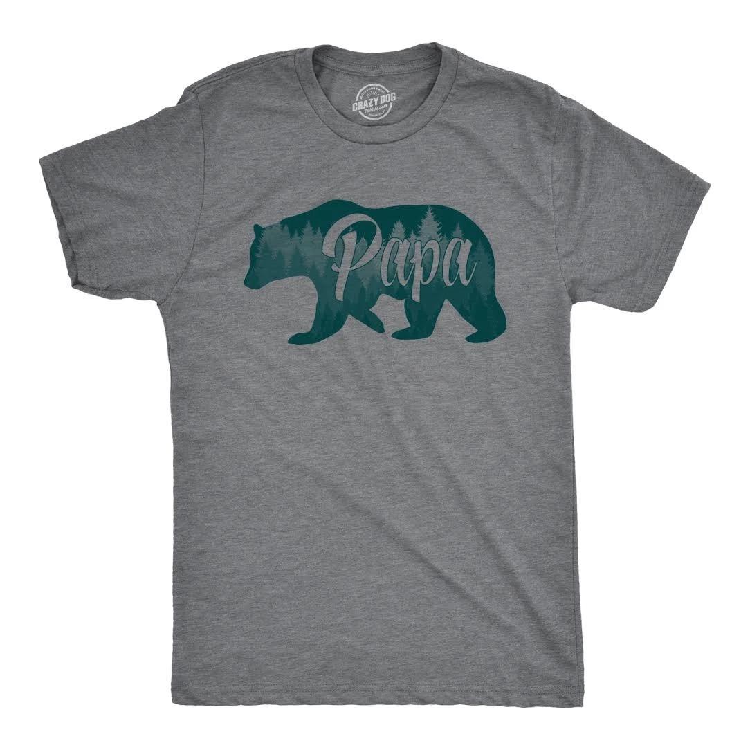 Mens Papa Bear Funny Shirts for Dads Gift Idea Humor Novelty Tees Family T shirt S