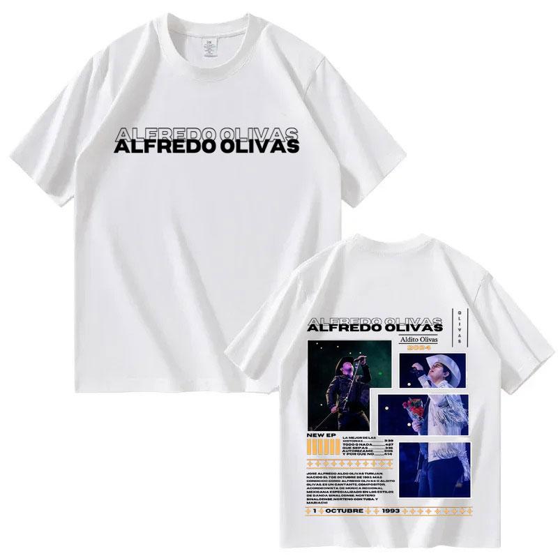 Alfredo Olivas 2025 Double Sided Print Graphic Mens Womens Hip Hop Oversized Fashion T Shirt Casual Tshirts Streetwear Hot Sale