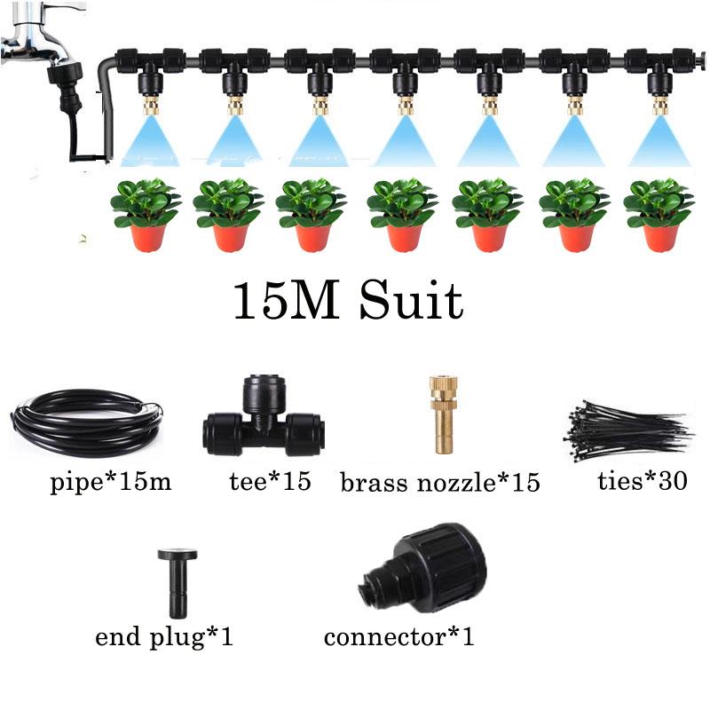 Misting Cooling System Spray System Misters For Outdoor Patio With Brass Mister System+Adapters 3/4"+ For Pasture&Garden&Gazebo