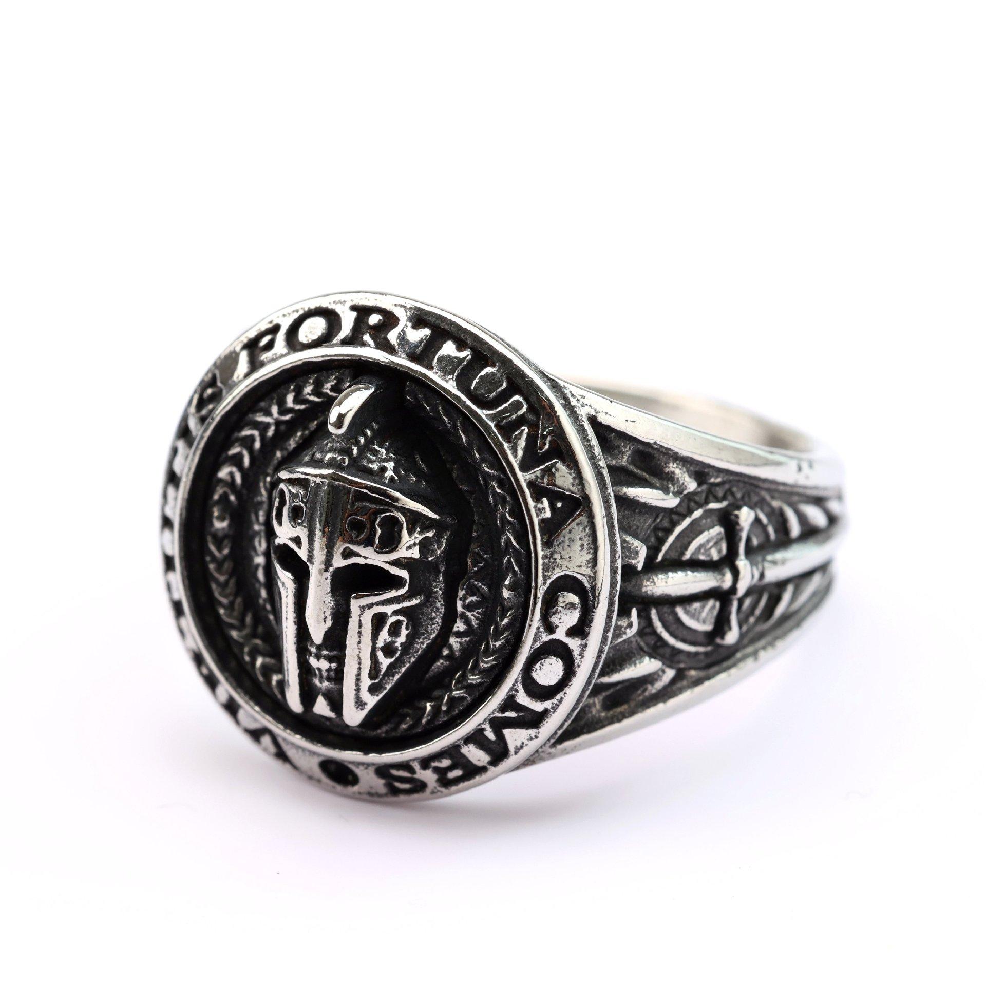 

Vintage Spartan Mask Ring for Men Stainless Steel Unique Warrior Jewelry Gift No. 7