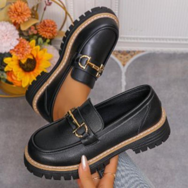 

Туфли с круглым носком на одинарной подошве, Женская обувь, Повседневная обувь на высокой подошве 43