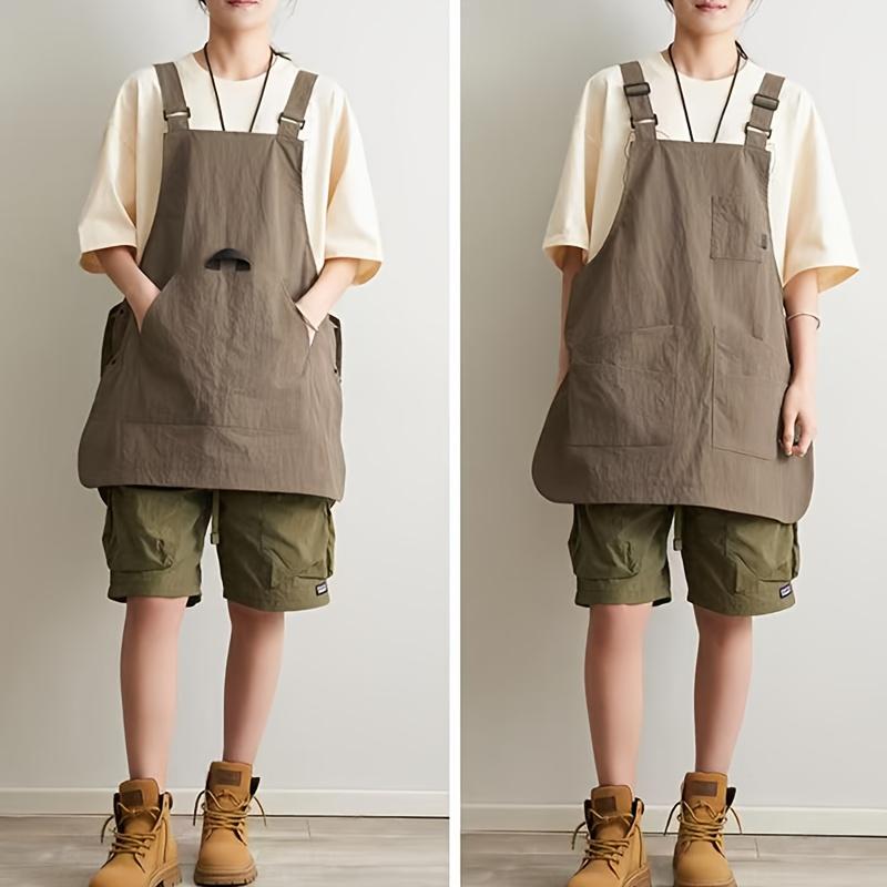 Artistic Creation Apron With Multiple Pockets Adjustable Reversible Home Kitchen Baking Coffee Shop Library Dining And Work Wear