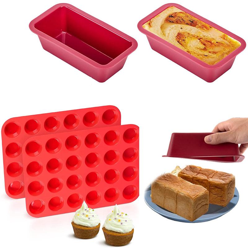 Silicone Mini Muffin Tray Non Stick Cupcake Chocolate Candy Baking Moulds Heat Resistant Kitchen Baking Tools Easy Mould Release