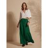 Jupe Maxi d'Été pour Femme à Volants sur l'Ourlet en PolyMélange | Jupes Longues Taille Haute | Jupe Unie Fluide Coupe A pour Toutes les Occasions | Style Bohème Élégant