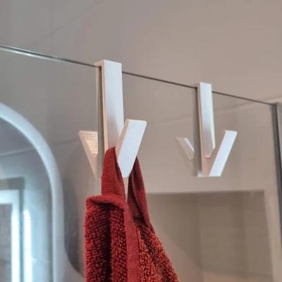 3pcs Glass Shower Door Hook Hanger Towel Hooks Simple Aesthetics 3D Printed Bathroom Hangers Organization