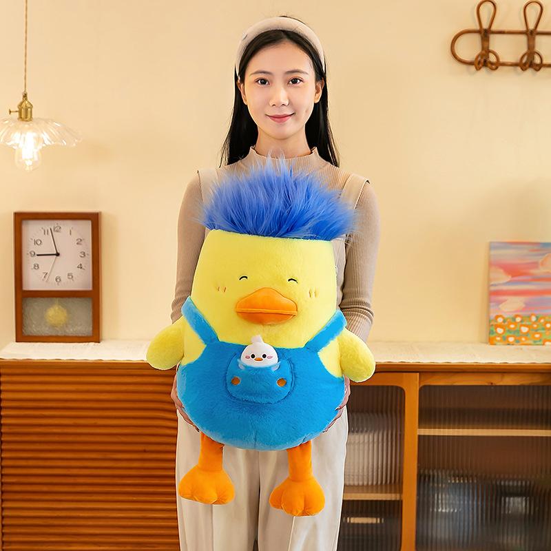 Cartoon Duck Plush Toys for Children DIY Hairstyle Duck Doll 8 Inch Grabbing Machine Doll Birthday Gift