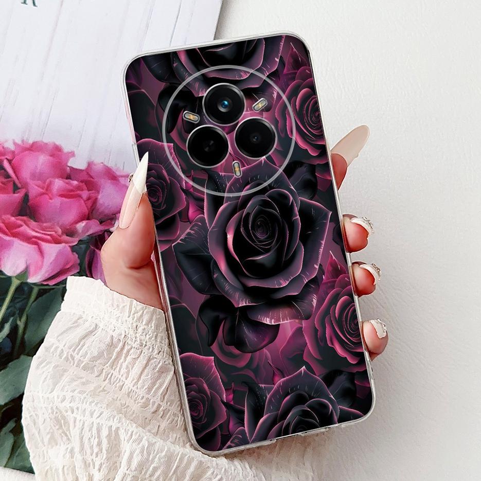 For Realme 14 Pro Plus Case RMX5051 Beautiful Flowers Painted Cover Soft Silicone Case For Realme 14 Pro Realme14 Pro+ 5G Fundas