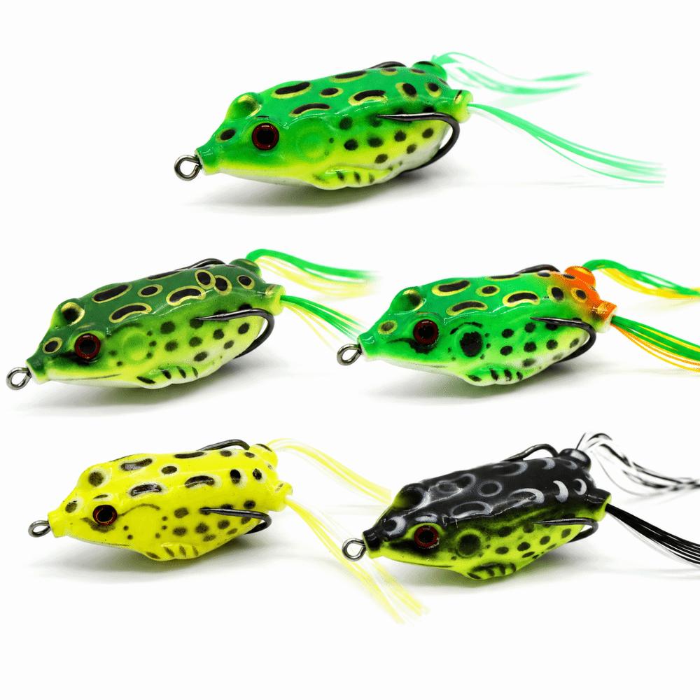 5PCS 5.5cm 12g Frog Crankbait Lures PVC Fishing Baits Durable Topwater Frog Lures For Snakehead