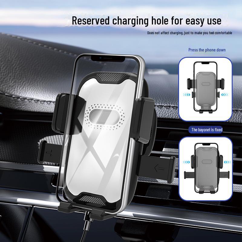 360° Rotating Anti-Shake Car Phone Holder with Inverted Hook for Air Vents