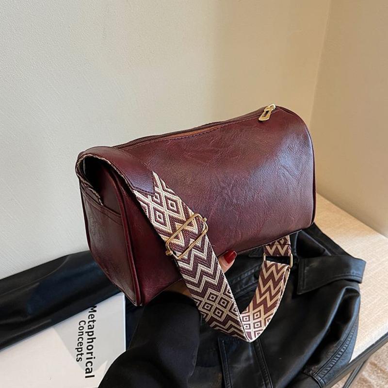 

Высококачественная сумка через плечо из искусственной кожи для женщин, винтажная женская маленькая сумка из искусственной кожи, сумка-мессенджер с подушкой 23x10x15cm вино красного