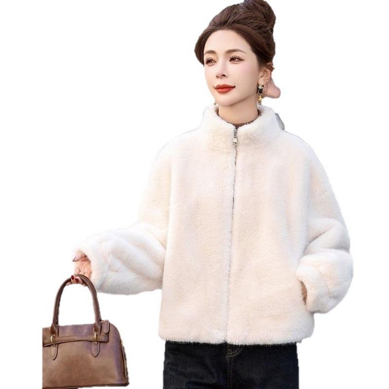 Fur Integrated Short Winter New Thickened Coat Imitation Mink Coat Plush Stand-up Collar Fur Loose