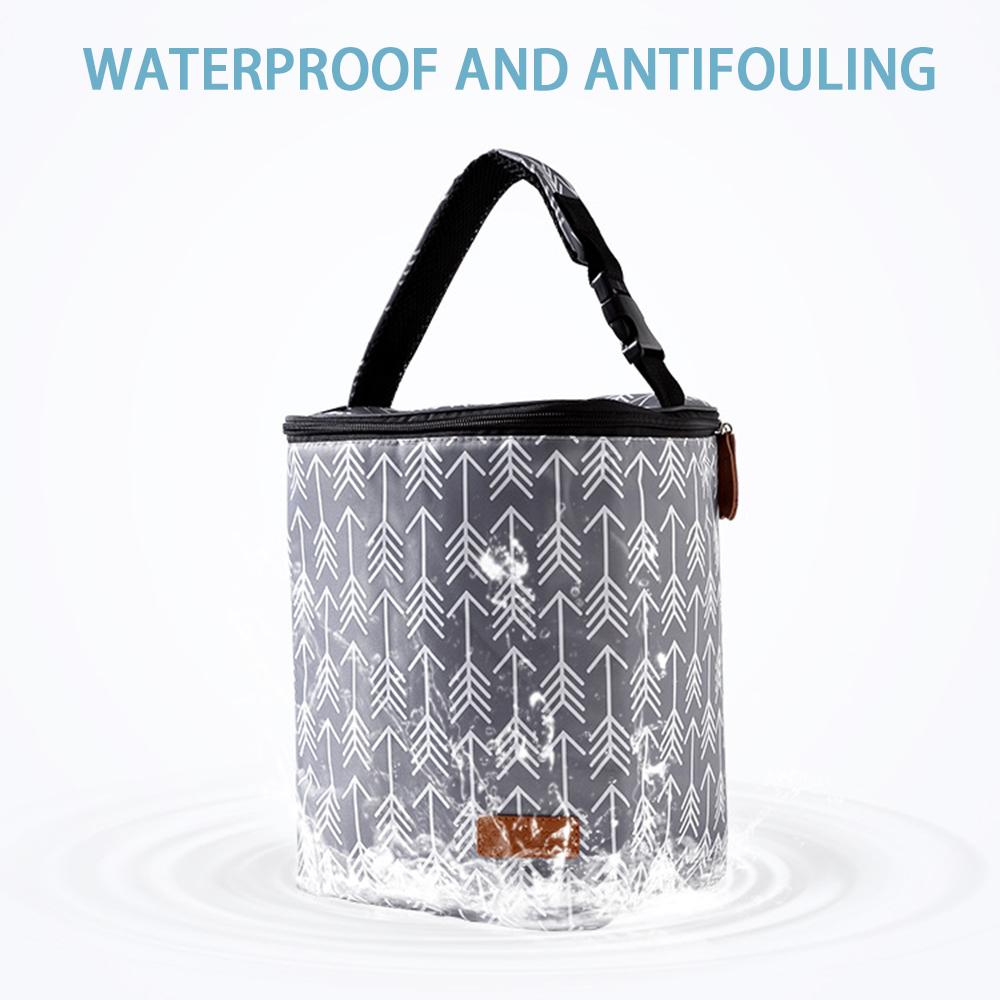 Insulated Baby Bottle Bag Portable Breastmilk Storage Tote Polyester Feeding Bottle Pouch for Travel Carrier Cart