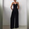European & American Spaghetti Strap Waist-Cinching Straight Leg Floor-Length Minimalist Jumpsuit for Spring/Summer – Style GY2105