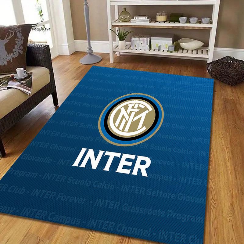 Football Club Internazionale Milano3 Flannel Pattern Square Carpet,Area Rug,Carpet Rug for Living Room Bedroom Sofa Playroom Decor,Non-slip Floor Mat