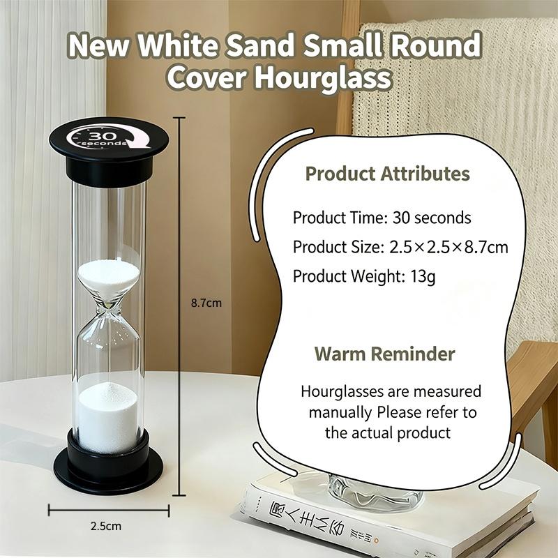 1/6 Pcs White Sand With Clear Glass Body Round Cover Perfect For Teeth Brushing Cooking Home Desktop Decoration