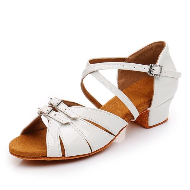 Children Dance Shoes for Girls Women Ballroom Latin shoes Ladies Modern Tango Dancing Performance Shoes Salsa Sandals 3.5CM Heel
