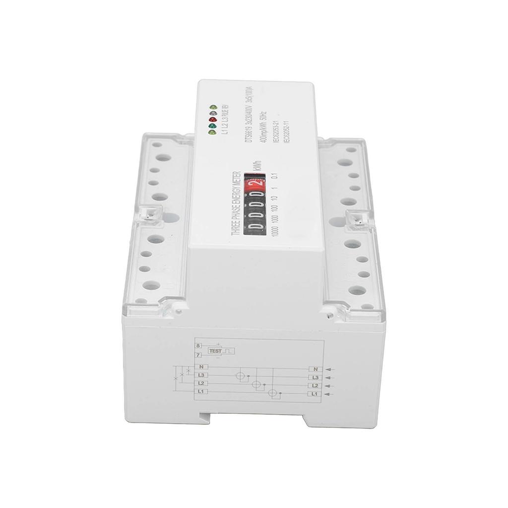 Electric Meter Din Rail 3 Phase 4 Wire KWh Energy Electricity Power Consumption Wattmeter 230V 400V