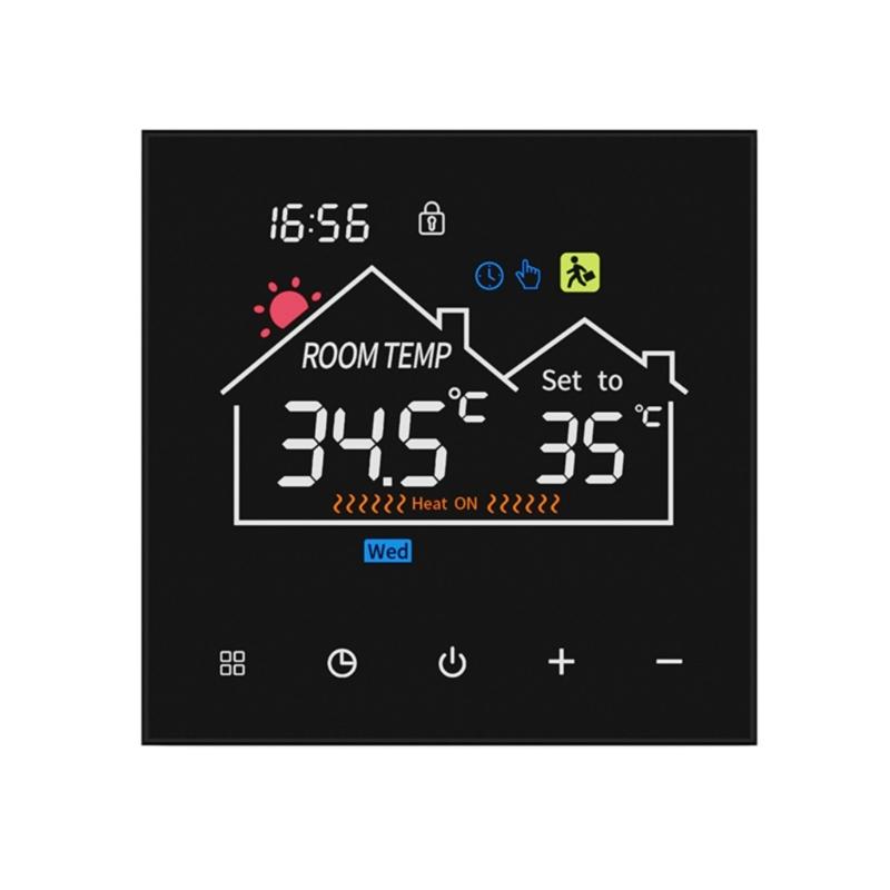 Programmable Electric Heating Regulator 16A With Temperature Display WiFi Connection чёрный