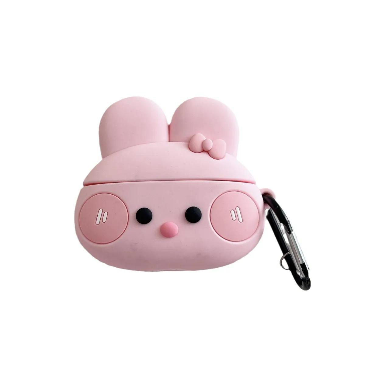 

Милый 3D мультяшный белый розовый чехол с кроликом для Airpods Pro 2, мягкий защитный силиконовый чехол для наушников Airpods 3, чехол для влюбленных for airpods 1 2