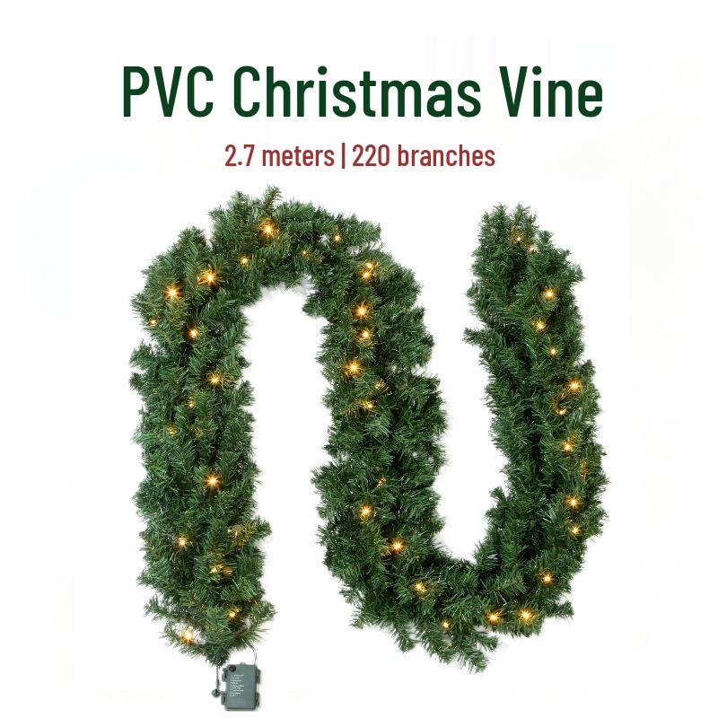 2,7 Meter grüne PVC-Weihnachtsgirlande Dekoration für Hotels & Supermärkte
