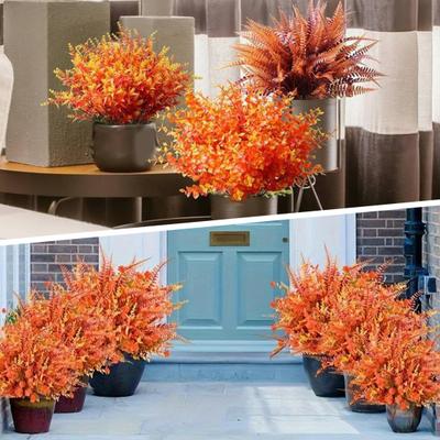 Fiori Artificiali Autunnali da Esterno Piante Finte Resistenti ai Raggi UV Fiori Finti Sfusi per Cestini Sospesi Portico Giardino Vaso Fioriera da Finestra