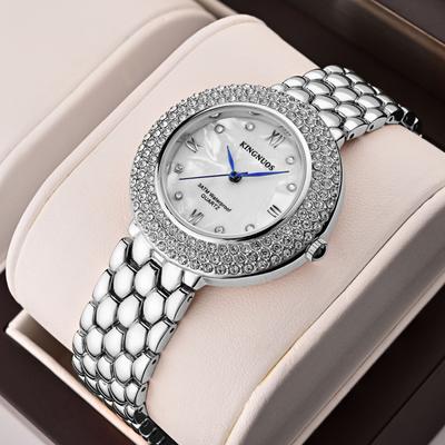 Diamond Women Watches Silver Watch Ladies Wrist Watches Luxury Brand Rhinestone Womens Bracelet Watches