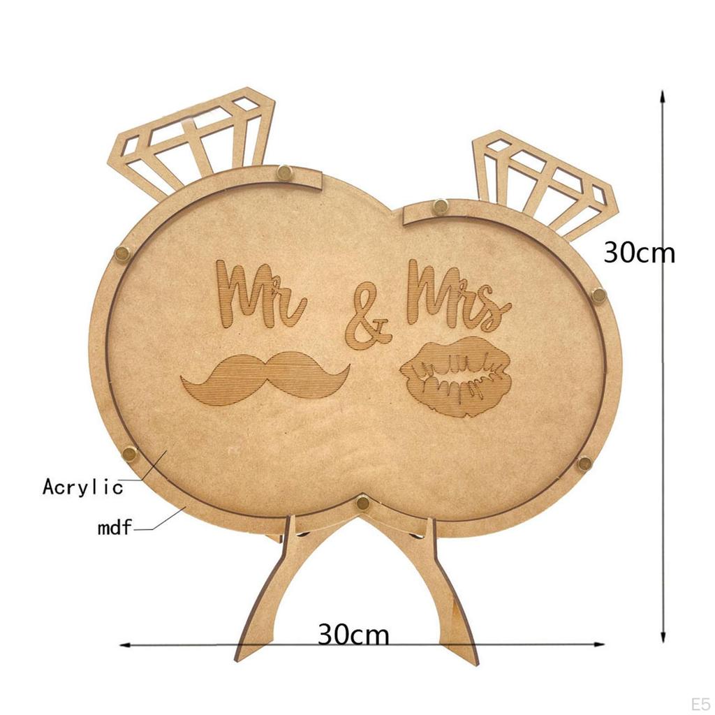 Rustic Wedding Guest Box with Wooden Sign Hearts 3D for Decorations Baby Shower Anniversary