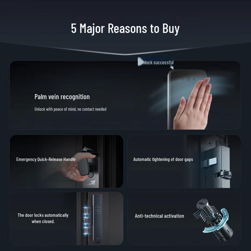 Wangli P50F 3D Facial Recognition Smart Door Lock
