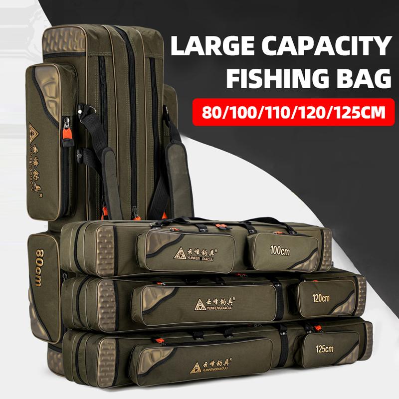Fishing Rod Bag, Large-capacity Waterproof Fishing Bag, Thickened Sea Rod Bag, Big Belly Bag, Wheel Fishing Gear Bag, Fishing Storage Bag