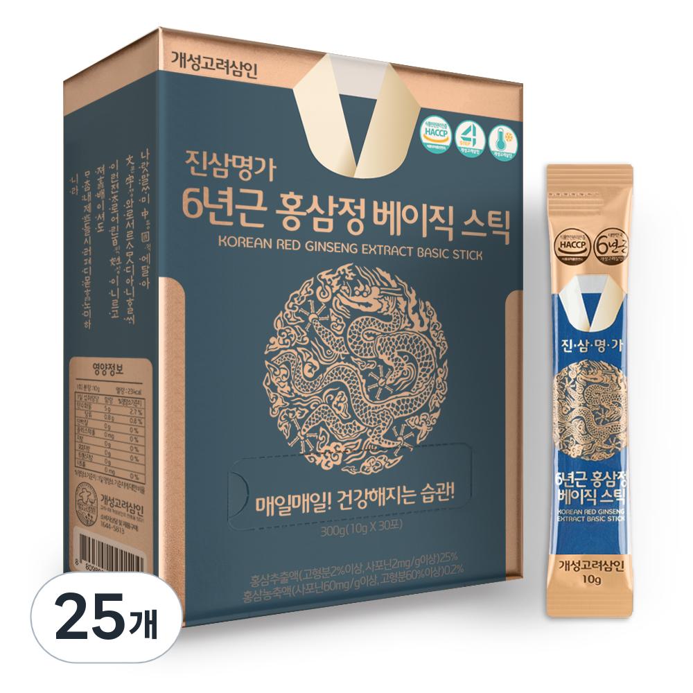 Gaeseong Goryeo Samin Jinsam Myeongga 6-Year-Old Red Ginseng Extract Basic Stick 300g 25 Pcs