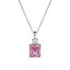 Hot Selling Pink Yellow High Carbon Diamond Necklace Women's Square Ice Flower Perfume Bottle Pendant able and Luxurious