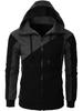Men's Casual Patchwork Hoodie Jacket - Plus Size