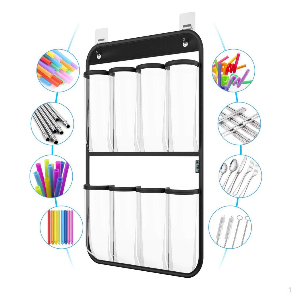 Utensils Holder Wall Hanging Organizer, Space Saving Multipurpose Over The Door Bag Storage