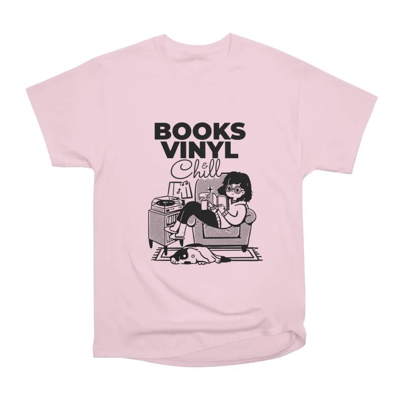 

Men Casual Shirts Short Sleeves BOOKS Pink Tees Oversized T-shirts XXXL рожевий