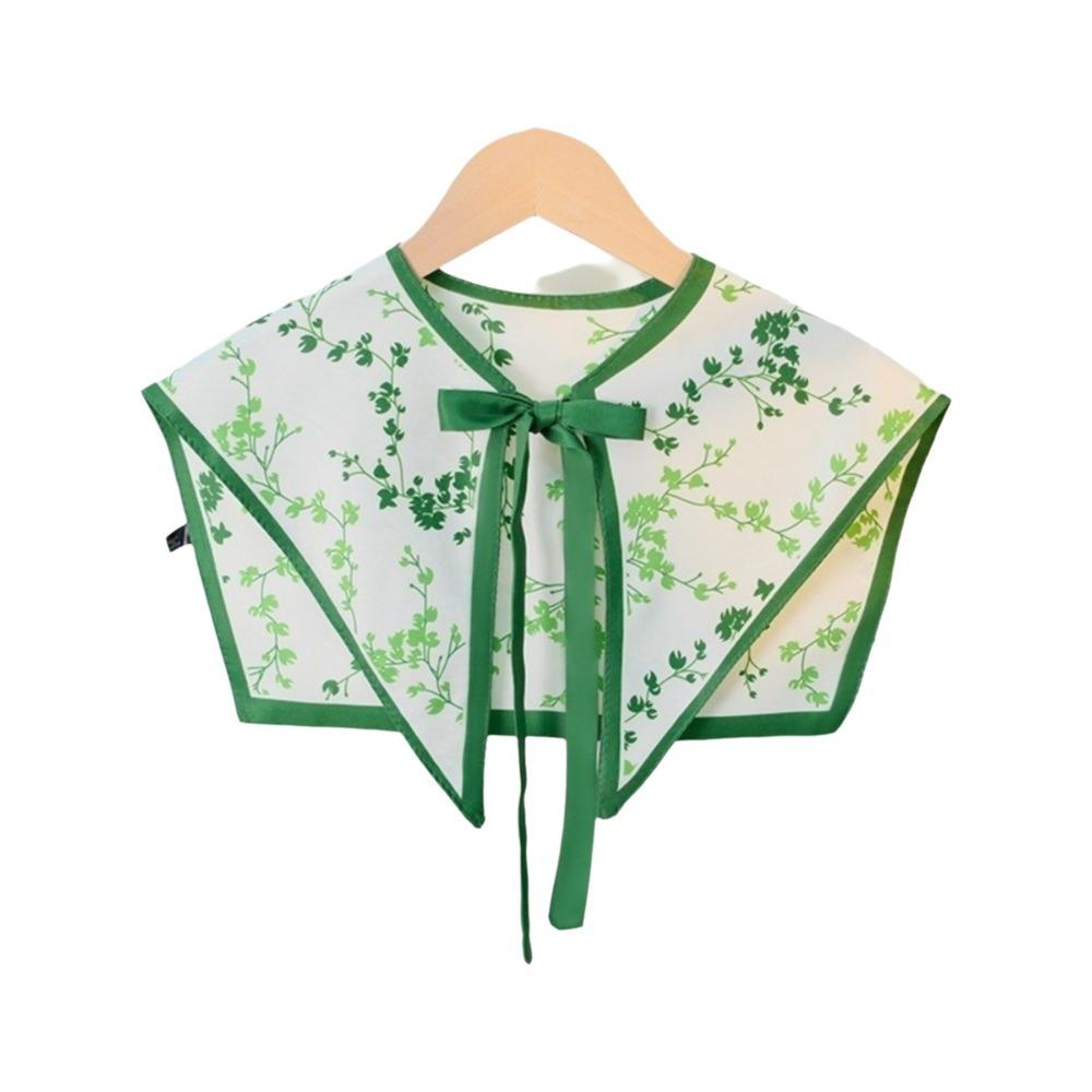 Floral Pattern Fake Collar Shawl Print Vintage Poncho Cape Detachable Fake Collar Capelet  Female