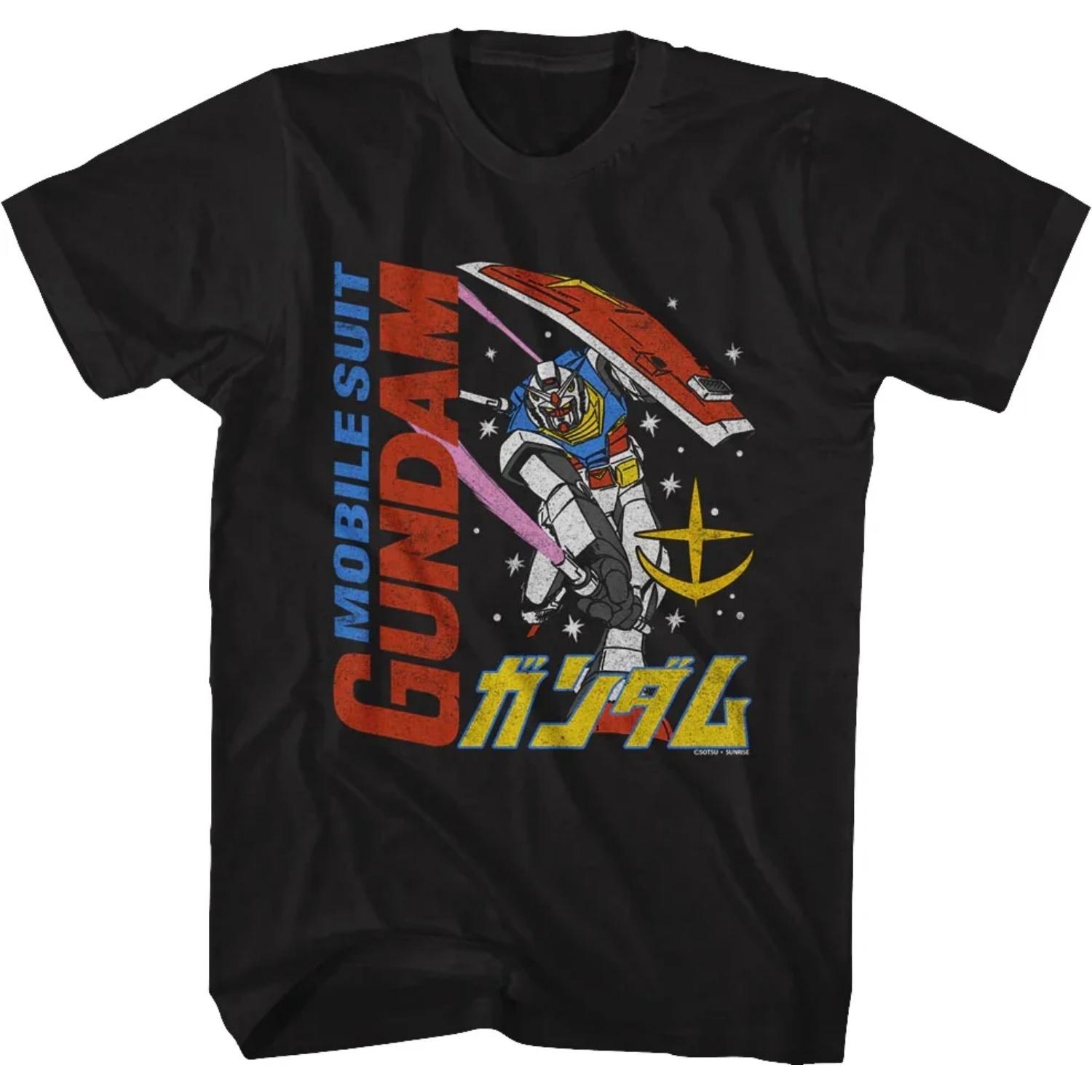 

2026 New Mobile Fighter Gundam A-Anaheim Summer Short Sleeve Parent-child T-Shirt Casual Tops Y2k Top Man and Women Clothing S чёрный