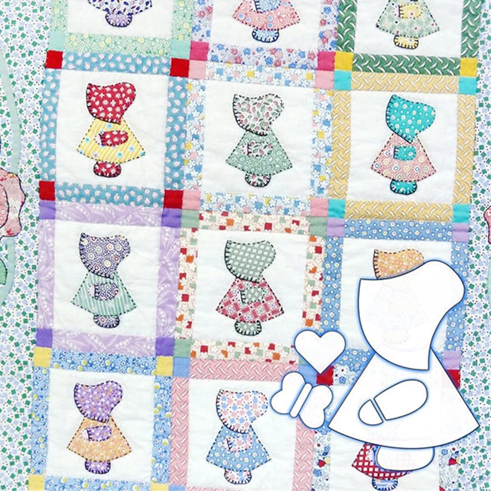 Sunbonnet Sue Quilt Stencil Set Multifunctional Dressmaking DIY Kit Reusable Laser-Cut Template Craft Quilting Sewing Tools