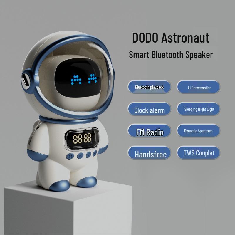 Astronaut AI Bluetooth Alarm Clock Speaker with Radio & TF Card Support
