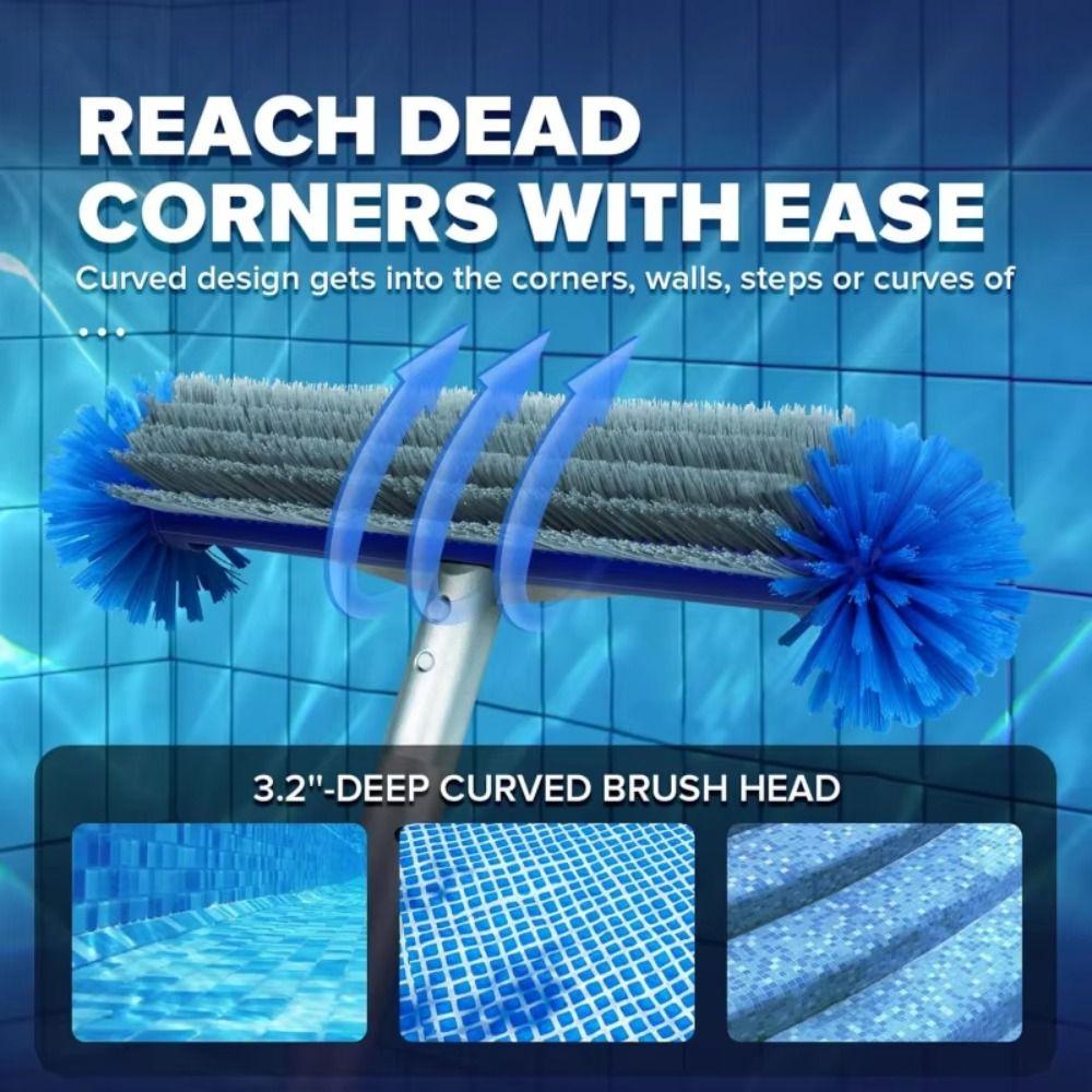 17 Inch Pool Brush Head Reinforced Aluminium Back Moss Removal Brush  Swimming Pool