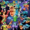Chaussures de course Shark Boîte Aveugle Jouet d'assemblage pour Garçon 7259AI Shanhai Briques de Construction Fines Tongtong Ge Modèle de Personnage en Bâtonnets de Bois Jouet Puzzle