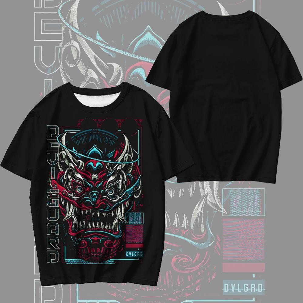 T-Shirts For Men 3d Japanese Ghost Warrior Print Man T-Shirt Hip Hop Tees Oversized T Shirt Men Clothes Vintage Street Tops 2024