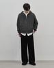 Work On Body Off Intre Semi-Overfit Cable Knitted Zip-Up Hoodie [Charcoal]