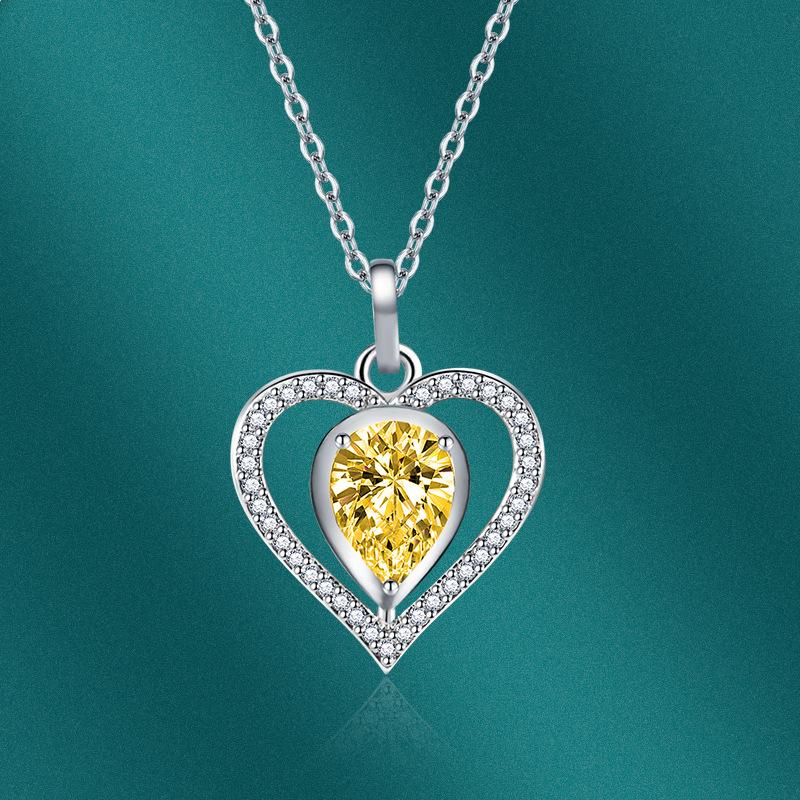 

BELLA BOX Сердце Кулон Ожерелье Многоцветные Модные Свадебные Помолвочные Ювелирные Изделия жёлтый