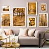 Autumn Sunrise Forest Deer House Pumpkin Rural Nordic Posters And Prints Wall Art Canvas Painting Decor Pictures For Living Room