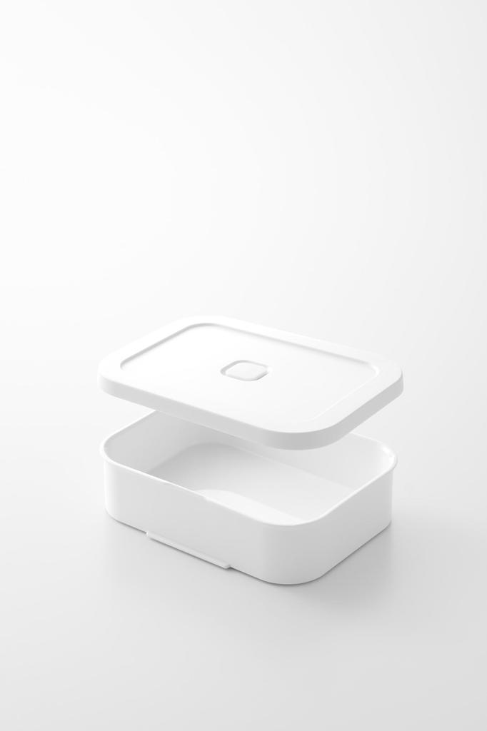 Yamazaki Frozen Rice Container Valve with Airtight Sealed Lunch Box L White Tower Bento Box with Elastic Band and Dishwasher Safe 10637 &