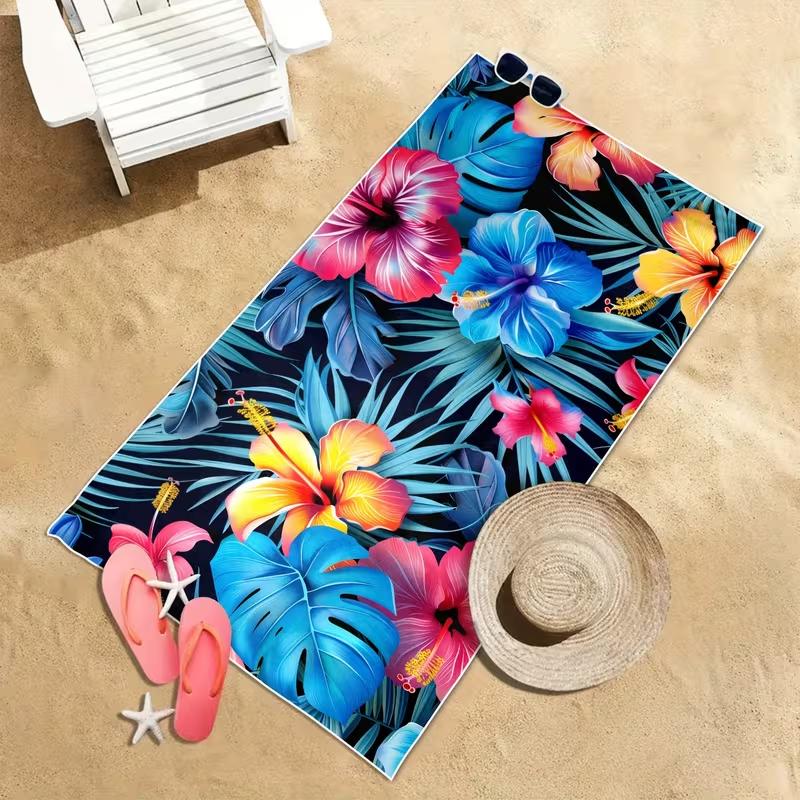 Pastel Macaron Color Daisy Flower Beach Towel Gradient Soft Floral Absorbent Sand Resistant Towel Girly Style Beach Trip Pool
