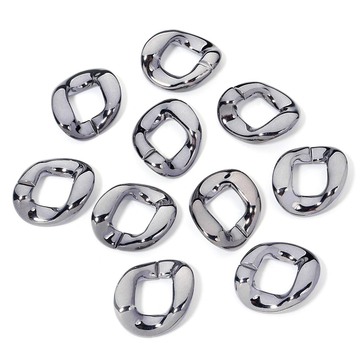 

10pcs/lot 48X40mm Plated Acrylic Chain Buckle For Jewelry Making Connectors DIY Necklace Bracelet Purse Chain Accessory