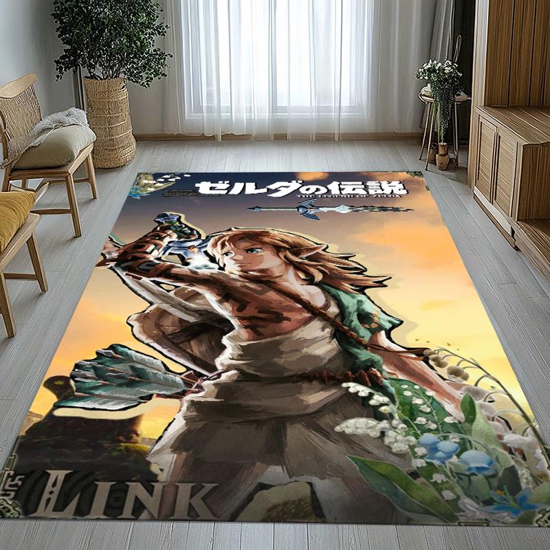 Retro Z-Zelda Cartoon Link Games Living Room Non-Slip Area Rug Soft Carpet for Bedroom Kids Playroom Sofa,Home Decor Doormat 40x60cm